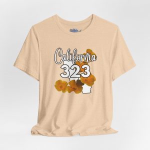 California State Flower the California Poppy  323 Area Code by State of Mine Tee, Unisex Jersey Short Sleeve Shirt, Perfect for Gifts, Travel, and Casual Wear, Ideal for Summer, Birthdays, and [...]