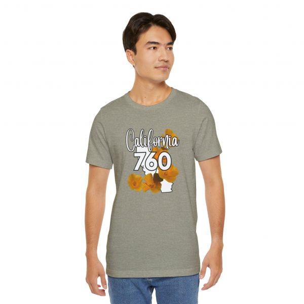 California State Flower the California Poppy 760 Area Code by State of Mine Tee, Unisex Jersey Short Sleeve Shirt, Perfect for Gifts, Travel, and Casual Wear, Ideal for Summer, Birthdays, and [...] - Image 14