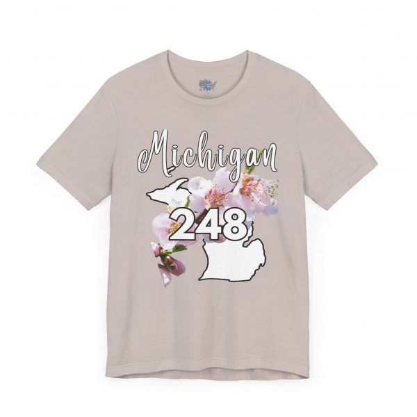 Michigan State Flower The Apple Blossom 248 Area Code by State of Mine. Unisex Jersey Short Sleeve Tee - Cozy Everyday Wear, Casual Style, Summer Essentials, Gift for Friends, Graphic Tee - Image 30