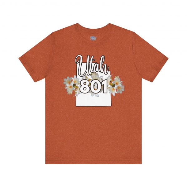 Utah State Flower Sego Lily 801 Area Code by State of Mine Floral Unisex Tee, Casual Shirt, Vintage Vibe, Gift for Utah Lovers, Summer Wear, Vacation Essential - Image 9
