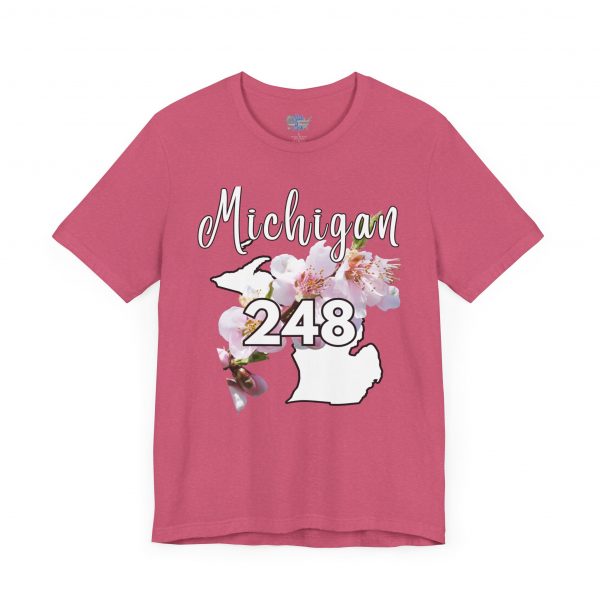 Michigan State Flower The Apple Blossom 248 Area Code by State of Mine. Unisex Jersey Short Sleeve Tee - Cozy Everyday Wear, Casual Style, Summer Essentials, Gift for Friends, Graphic Tee - Image 50
