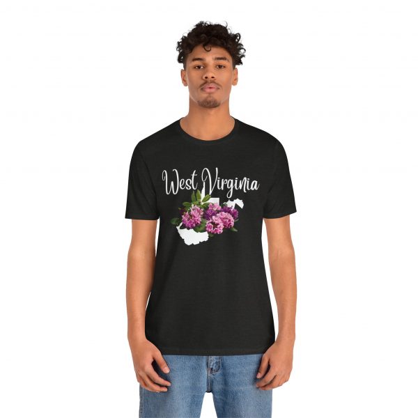 West Virginia State Flower the Rhododendron by State of Mine Tee, Unisex Jersey Short Sleeve Shirt, Perfect for Gifts, Travel, and Casual Wear, Ideal for Summer, Birthdays, and [...] - Image 12