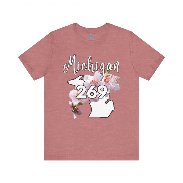 Michigan State Flower The Apple Blossom 269 Area Code by State of Mine. Unisex Jersey Short Sleeve Tee - Cozy Everyday Wear, Casual Style, Summer Essentials, Gift for Friends, Graphic Tee - Image 8