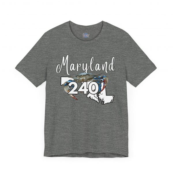 Maryland Blue Crabs Design 240 Area Code by State of Mine Short Sleeve Tee, Unisex Summer Shirt, State Pride Tee, Beach T-Shirt, Gift for Marylanders - Image 7