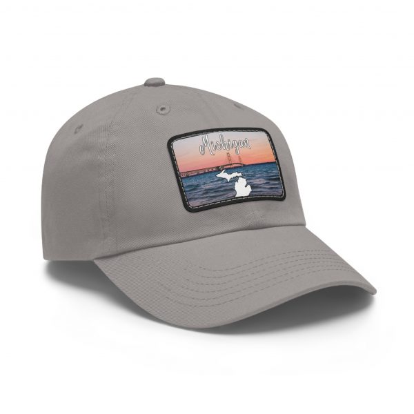Michigan Sunset Dad Hat with Leather Patch, Beach Vibes Cap, Gift for Dad, Outdoor Hat, Casual Style Headwear - Image 6