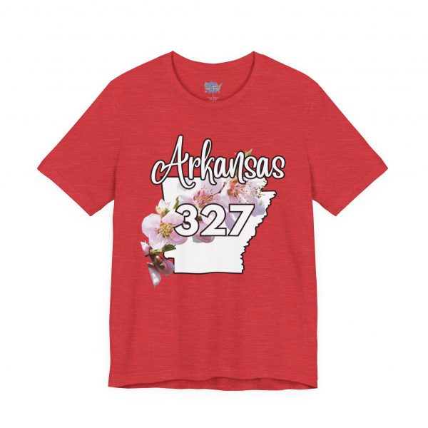 Arkansas State Flower The Apple Blossom 327 Area Code by State of Mine. Unisex Jersey Short Sleeve Tee - Cozy Everyday Wear, Casual Style, Summer Essentials, Gift for Friends, Graphic Tee - Image 54
