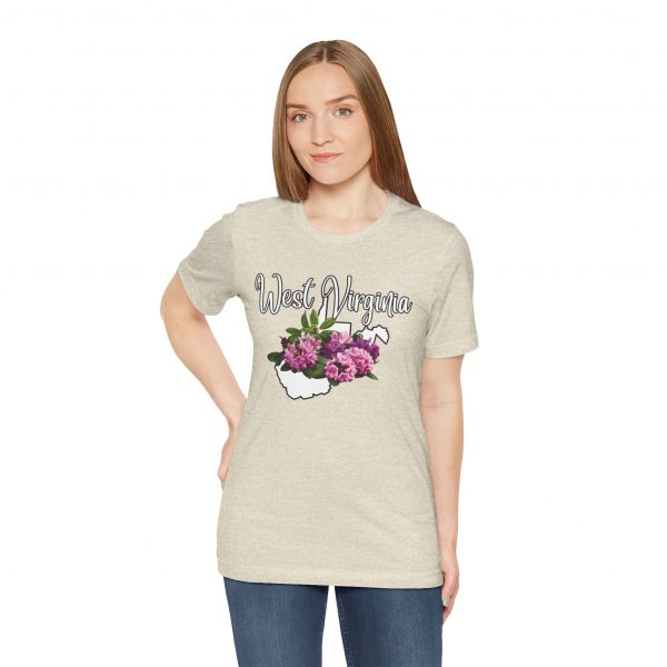 West Virginia State Flower the Rhododendron by State of Mine Tee, Unisex Jersey Short Sleeve Shirt, Perfect for Gifts, Travel, and Casual Wear, Ideal for Summer, Birthdays, and [...] - Image 14