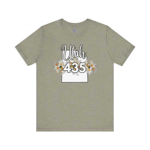 Utah State Flower Sego Lily 435 Area Code by State of Mine Floral Unisex Tee, Casual Shirt, Vintage Vibe, Gift for Utah Lovers, Summer Wear, Vacation Essential - Image 17