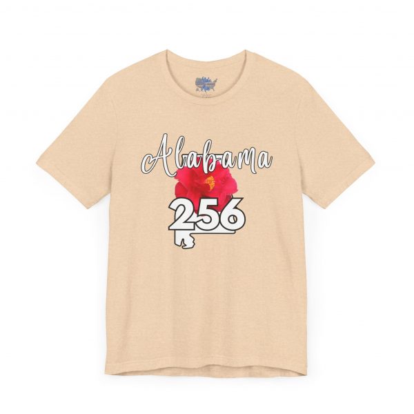 Alabama State Flower the Camellia 256 Area Code Tee by State of Mine, Casual Summer Wear, State Pride T-Shirt, Travel Souvenir, Gift for Him/Her, Festival Outfit, Outdoor Activities
