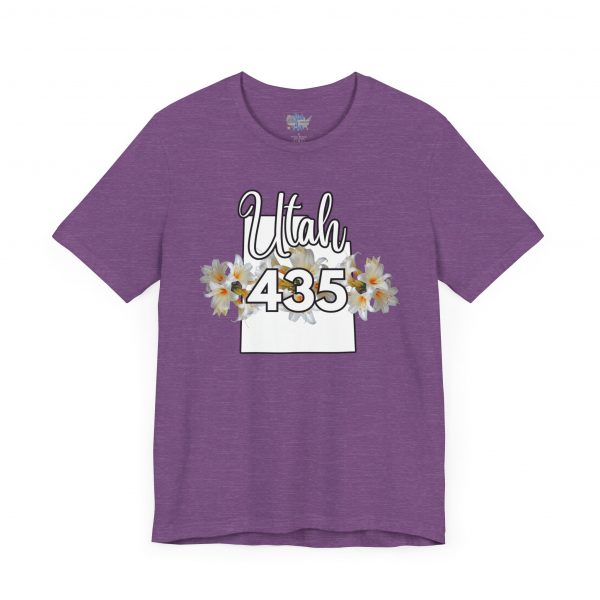 Utah State Flower Sego Lily 435 Area Code by State of Mine Floral Unisex Tee, Casual Shirt, Vintage Vibe, Gift for Utah Lovers, Summer Wear, Vacation Essential - Image 47