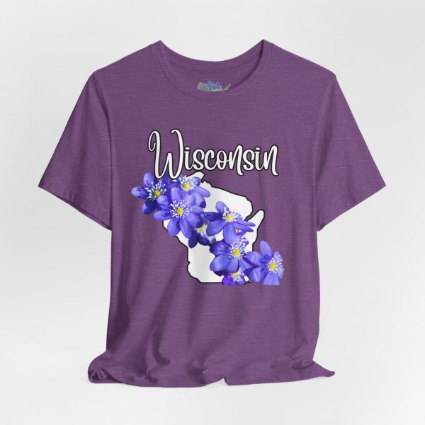Wisconsin Floral Tee, Unisex Jersey Short Sleeve Shirt, Perfect for Gifts, Travel, and Casual Wear, Ideal for Summer, Birthdays, and [...] - Image 23