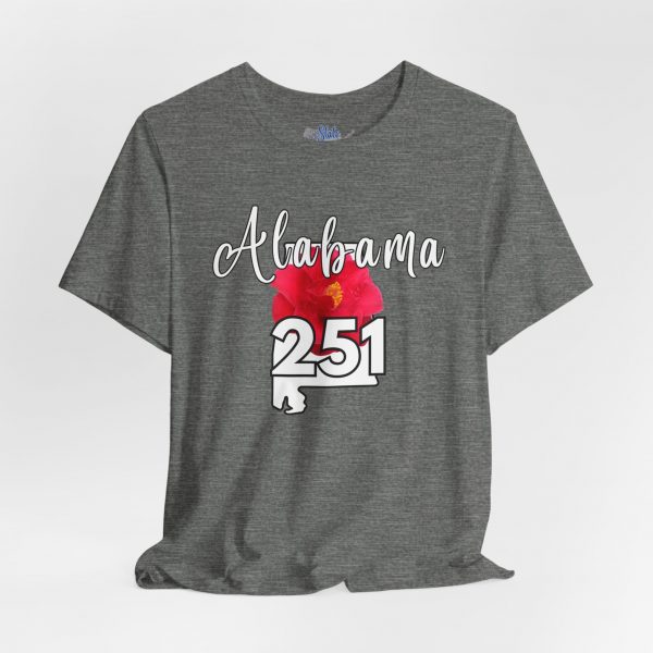 Alabama State Flower the Camellia 251 Area Code Tee by State of Mine, Casual Summer Wear, State Pride T-Shirt, Travel Souvenir, Gift for Him/Her, Festival Outfit, Outdoor Activities
