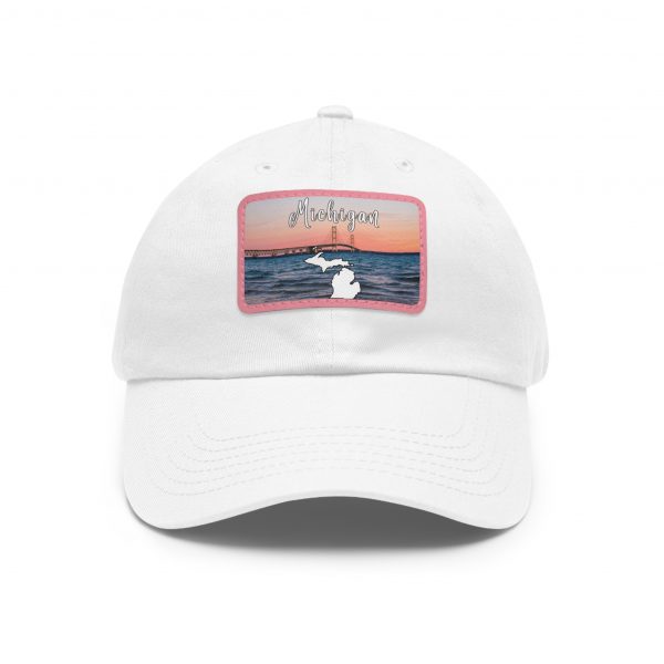 Michigan Sunset Dad Hat with Leather Patch, Beach Vibes Cap, Gift for Dad, Outdoor Hat, Casual Style Headwear - Image 29
