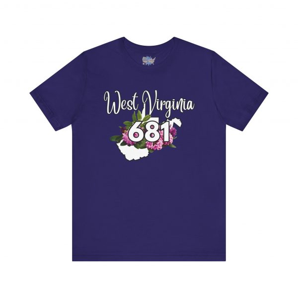 West Virginia State Flower the Rhododendron Area Code 681 by State of Mine Tee, Unisex Jersey Short Sleeve Shirt, Perfect for Gifts, Travel, and Casual Wear, Ideal for Summer, Birthdays, and [...] - Image 23