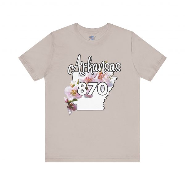 Arkansas State Flower The Apple Blossom 870 Area Code by State of Mine. Unisex Jersey Short Sleeve Tee - Cozy Everyday Wear, Casual Style, Summer Essentials, Gift for Friends, Graphic Tee - Image 28