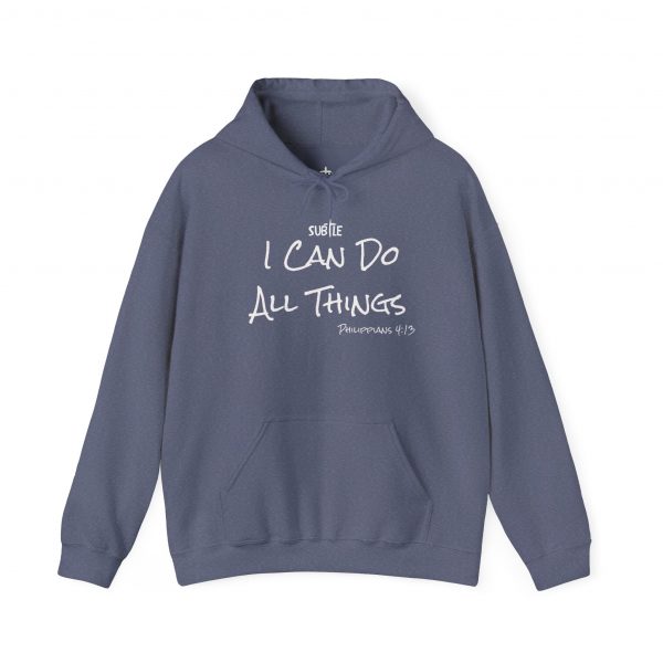 I Can Do All Things by Subtle--Unisex Dark Colored Hoodie, Cozy Sweatshirt, Faith-Based Inspirational Apparel, Philippians 4:13 - Image 45