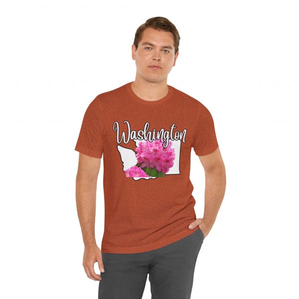 Washington State Flower the Pacific Rhododendron by State of Mine Tee, Unisex Jersey Short Sleeve Shirt, Perfect for Gifts, Travel, and Casual Wear, Ideal for Summer, Birthdays, and [...] - Image 12