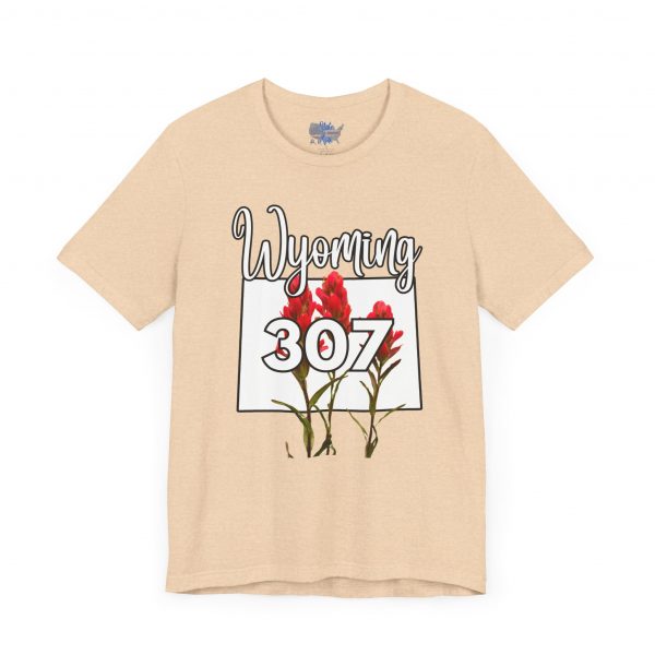 Wyoming State Flower The Indian Paintbrush Area Code 307 by State of Mine Tee - Unisex Jersey Short Sleeve T-Shirt, Nature Lover Gift, Travel Souvenir, Spring Style, Casual Wear - Image 15