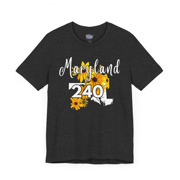 Maryland State Flower The Black-eyed Susan 240 Area Code by State of Mine Short Sleeve Tee, Casual Tee, Maryland Gift, Summer Shirt, State Pride Top, Floral Graphic Tee, Unisex T-Shirt - Image 39