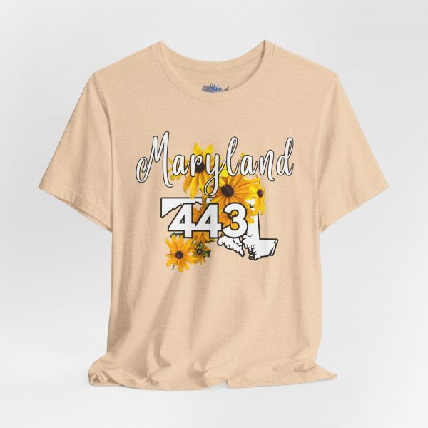 Maryland State Flower The Black-eyed Susan 443 Area Code by State of Mine Short Sleeve Tee, Casual Tee, Maryland Gift, Summer Shirt, State Pride Top, Floral Graphic Tee, Unisex T-Shirt - Image 12