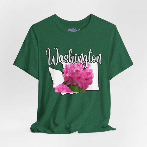 Washington State Flower the Pacific Rhododendron by State of Mine Tee, Unisex Jersey Short Sleeve Shirt, Perfect for Gifts, Travel, and Casual Wear, Ideal for Summer, Birthdays, and [...] - Image 19