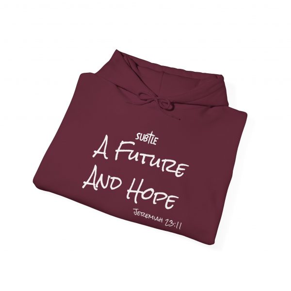 A Future and Hope by Subtle--Unisex Dark Colored Hoodie, Cozy Sweatshirt, Faith-Based Inspirational Apparel, Jeremiah 23:11 - Image 12