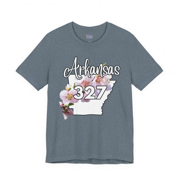 Arkansas State Flower The Apple Blossom 327 Area Code by State of Mine. Unisex Jersey Short Sleeve Tee - Cozy Everyday Wear, Casual Style, Summer Essentials, Gift for Friends, Graphic Tee - Image 42
