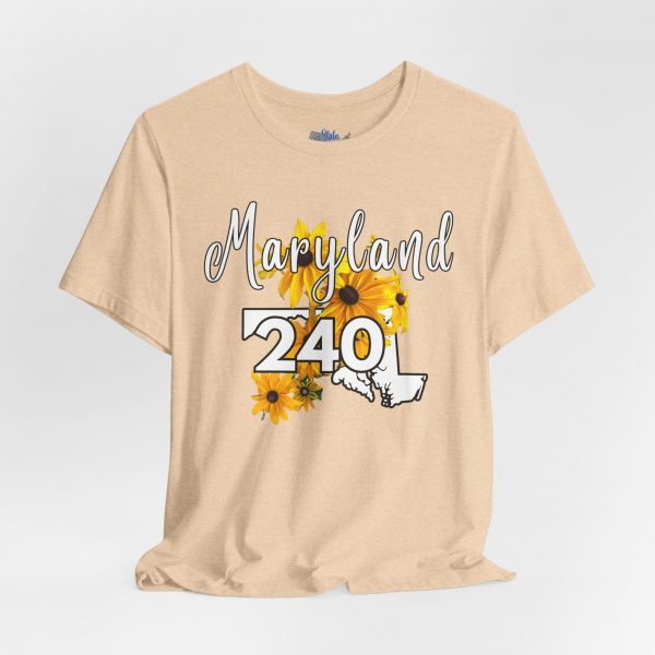 Maryland State Flower The Black-eyed Susan 240 Area Code by State of Mine Short Sleeve Tee, Casual Tee, Maryland Gift, Summer Shirt, State Pride Top, Floral Graphic Tee, Unisex T-Shirt - Image 8