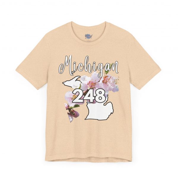 Michigan State Flower The Apple Blossom 248 Area Code by State of Mine. Unisex Jersey Short Sleeve Tee - Cozy Everyday Wear, Casual Style, Summer Essentials, Gift for Friends, Graphic Tee - Image 18