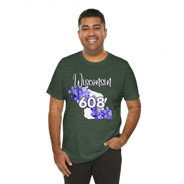 Wisconsin State Flower the Blue Violet by State of Mine 608 Area Code Tee, Unisex Jersey Short Sleeve Shirt, Perfect for Gifts, Travel, and Casual Wear, Ideal for Summer, Birthdays, and [...] - Image 20