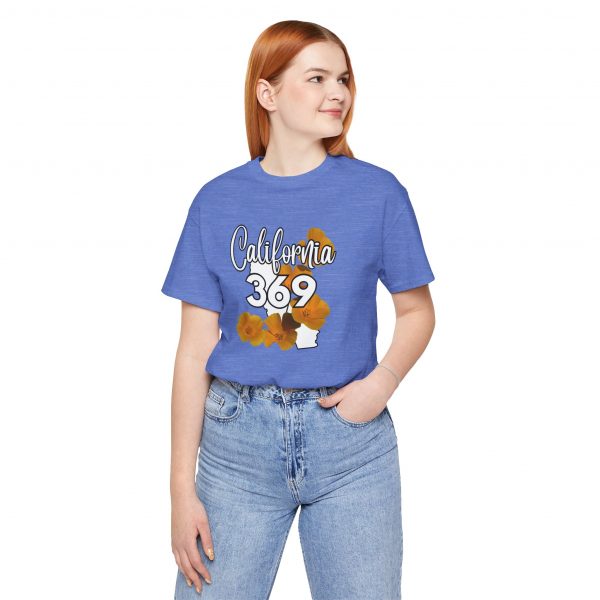 California State Flower the California Poppy 369 Area Code by State of Mine Tee, Unisex Jersey Short Sleeve Shirt, Perfect for Gifts, Travel, and Casual Wear, Ideal for Summer, Birthdays, and [...] - Image 4