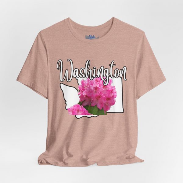 Washington State Flower the Pacific Rhododendron by State of Mine Tee, Unisex Jersey Short Sleeve Shirt, Perfect for Gifts, Travel, and Casual Wear, Ideal for Summer, Birthdays, and [...] - Image 7