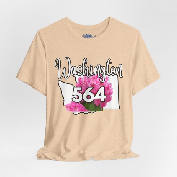 Washington State Flower the Pacific Rhododendron 564 Area Code by State of Mine Tee, Unisex Jersey Short Sleeve Shirt, Perfect for Gifts, Travel, and Casual Wear, Ideal for Summer, Birthdays, and [...] - Image 9