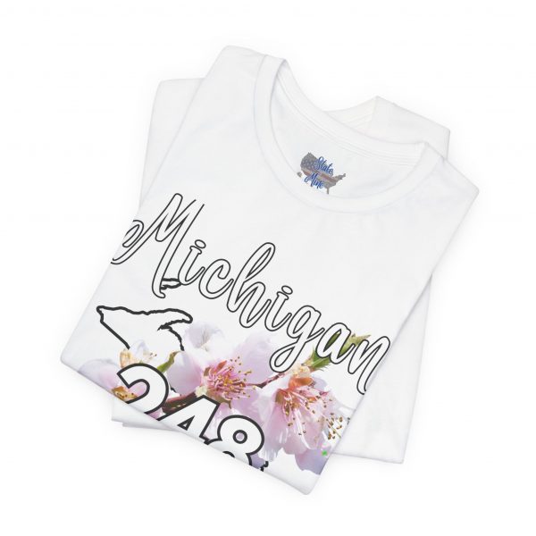 Michigan State Flower The Apple Blossom 248 Area Code by State of Mine. Unisex Jersey Short Sleeve Tee - Cozy Everyday Wear, Casual Style, Summer Essentials, Gift for Friends, Graphic Tee - Image 7
