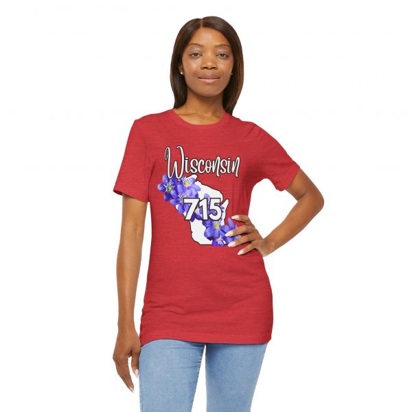 Wisconsin State Flower the Blue Violet by State of Mine Area Code 715 Tee, Unisex Jersey Short Sleeve Shirt, Perfect for Gifts, Travel, and Casual Wear, Ideal for Summer, Birthdays, and [...] - Image 26