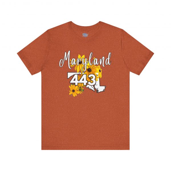 Maryland State Flower The Black-eyed Susan  227 Area Code by State of Mine Short Sleeve Tee, Casual Tee, Maryland Gift, Summer Shirt, State Pride Top, Floral Graphic Tee, Unisex T-Shirt - Image 17