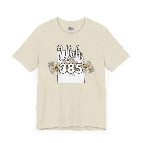 Utah State Flower Sego Lily 385 Area Code by State of Mine Floral Unisex Tee, Casual Shirt, Vintage Vibe, Gift for Utah Lovers, Summer Wear, Vacation Essential - Image 19