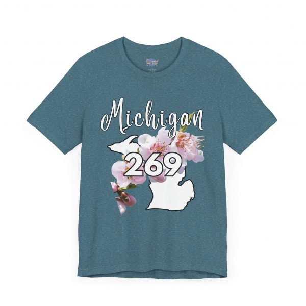 Michigan State Flower The Apple Blossom 269 Area Code by State of Mine. Unisex Jersey Short Sleeve Tee - Cozy Everyday Wear, Casual Style, Summer Essentials, Gift for Friends, Graphic Tee - Image 46