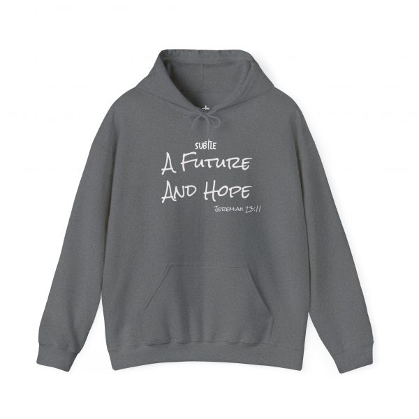 A Future and Hope by Subtle--Unisex Dark Colored Hoodie, Cozy Sweatshirt, Faith-Based Inspirational Apparel, Jeremiah 23:11 - Image 17