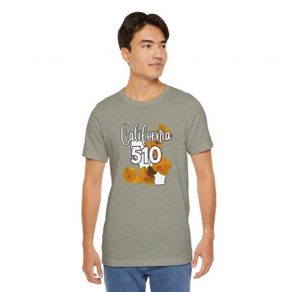 California State Flower the California Poppy 510 Area Code by State of Mine Tee, Unisex Jersey Short Sleeve Shirt, Perfect for Gifts, Travel, and Casual Wear, Ideal for Summer, Birthdays, and [...] - Image 14