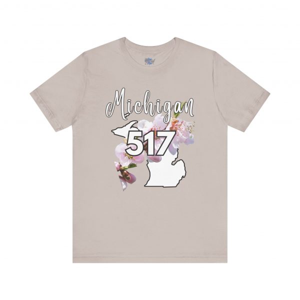 Michigan State Flower The Apple Blossom 517 Area Code by State of Mine. Unisex Jersey Short Sleeve Tee - Cozy Everyday Wear, Casual Style, Summer Essentials, Gift for Friends, Graphic Tee - Image 28