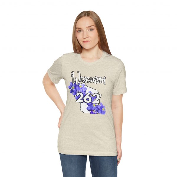 Wisconsin State Flower the Blue Violet by State of Mine 262 Area Code Tee, Unisex Jersey Short Sleeve Shirt, Perfect for Gifts, Travel, and Casual Wear, Ideal for Summer, Birthdays, and [...] - Image 12