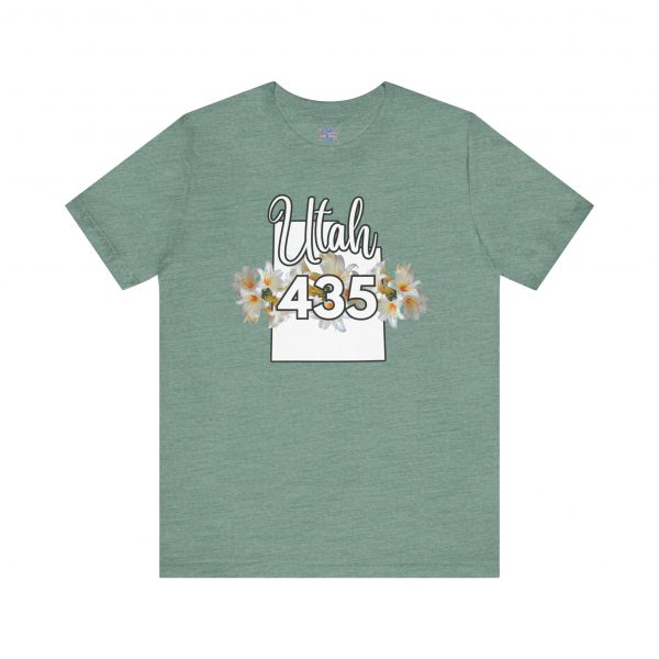 Utah State Flower Sego Lily 435 Area Code by State of Mine Floral Unisex Tee, Casual Shirt, Vintage Vibe, Gift for Utah Lovers, Summer Wear, Vacation Essential - Image 25