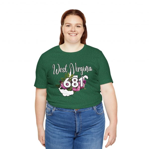 West Virginia State Flower the Rhododendron Area Code 681 by State of Mine Tee, Unisex Jersey Short Sleeve Shirt, Perfect for Gifts, Travel, and Casual Wear, Ideal for Summer, Birthdays, and [...] - Image 18