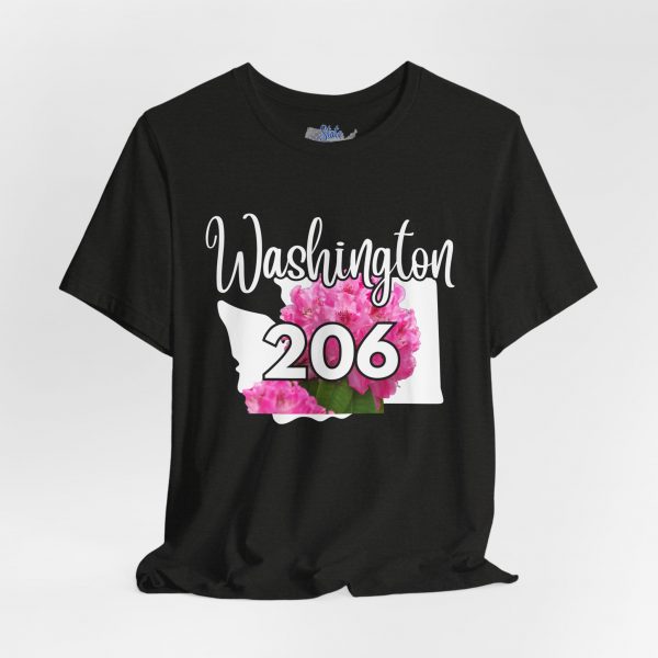 Washington State Flower the Pacific Rhododendron 206 Area Code by State of Mine Tee, Unisex Jersey Short Sleeve Shirt, Perfect for Gifts, Travel, and Casual Wear, Ideal for Summer, Birthdays, and [...] - Image 13