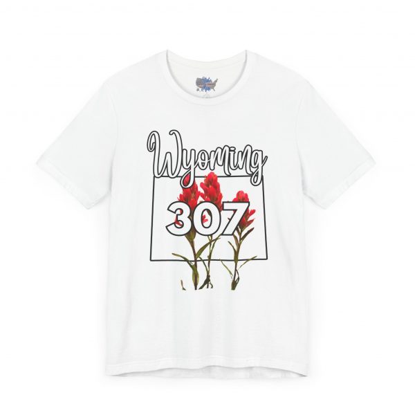 Wyoming State Flower The Indian Paintbrush Area Code 307 by State of Mine Tee - Unisex Jersey Short Sleeve T-Shirt, Nature Lover Gift, Travel Souvenir, Spring Style, Casual Wear - Image 7