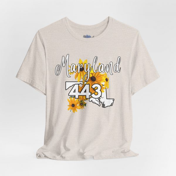 Maryland State Flower The Black-eyed Susan  227 Area Code by State of Mine Short Sleeve Tee, Casual Tee, Maryland Gift, Summer Shirt, State Pride Top, Floral Graphic Tee, Unisex T-Shirt - Image 7