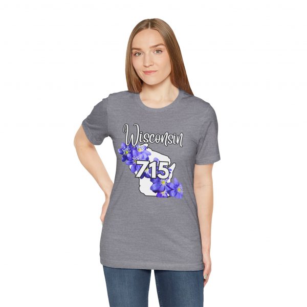 Wisconsin State Flower the Blue Violet by State of Mine Area Code 715 Tee, Unisex Jersey Short Sleeve Shirt, Perfect for Gifts, Travel, and Casual Wear, Ideal for Summer, Birthdays, and [...] - Image 22
