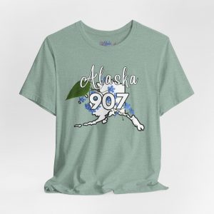 Alaska 907 Graphic Tee, Unisex Shirt, Gift for Travelers, Casual Wear, Summer Fashion, Alaska Souvenir