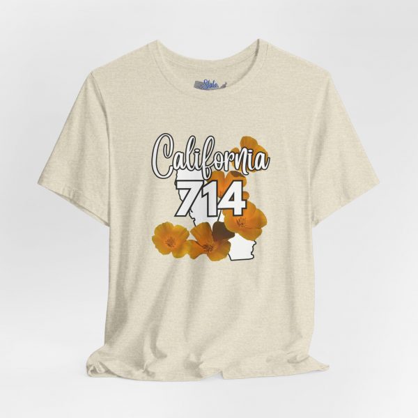 California State Flower the California Poppy 714 Area Code by State of Mine Tee, Unisex Jersey Short Sleeve Shirt, Perfect for Gifts, Travel, and Casual Wear, Ideal for Summer, Birthdays, and [...] - Image 11